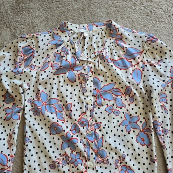 Veronica Beard Ashlynn Floral Silk Blouse size 4 - Picture 7 of 15
